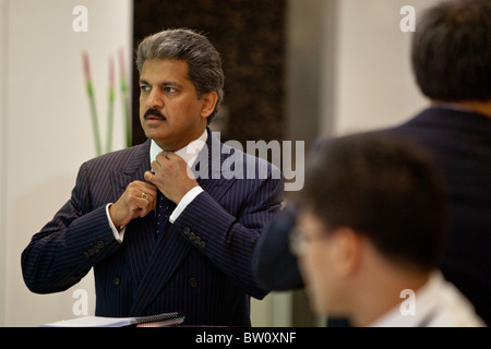 Anand Mahindra, vice chairman and managing director of Mahindra & Mahindra Ltd., in Singapore Stock Photo