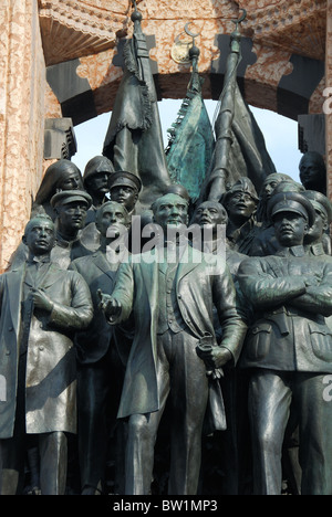 ISTANBUL, TURKEY. Detail on the Ataturk monument on Taksim Square. Stock Photo