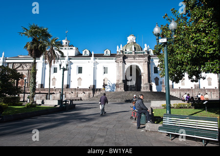 Cathedral of Quito, Plaza de Independencia, Historic Center, Quito, Ecuador. Stock Photo