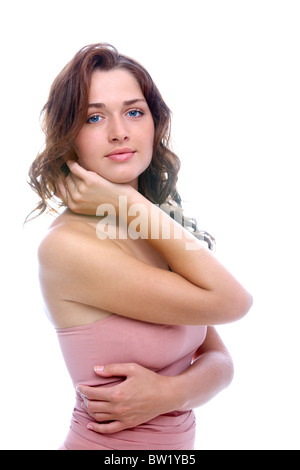 Portrait of elegant woman posing before camera in studio Stock Photo