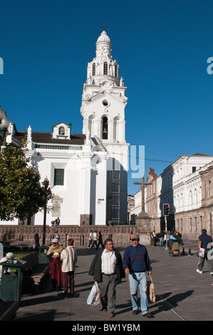 Cathedral of Quito, Plaza de Independencia, Historic Center, Quito, Ecuador. Stock Photo