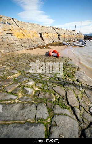 New Quay Cerdgn Wales UK Harbour Harbor Quay Sea Wall Stock Photo