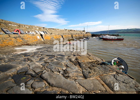 New Quay Cerdgn Wales UK Harbour Harbor Quay Sea Wall Stock Photo