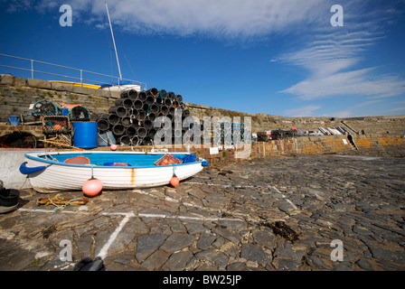 New Quay Cerdgn Wales UK Harbour Harbor Quay Sea Wall Stock Photo