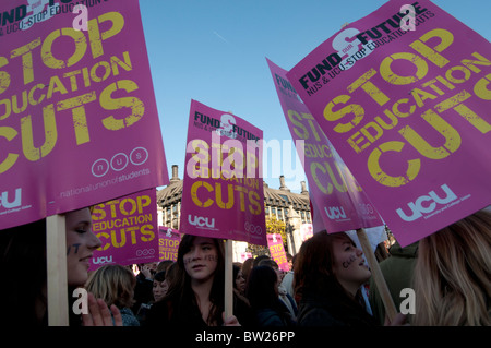 Students and lecturers demonstrate against proposed increase in tuition fees. November 10th 2010 Stock Photo