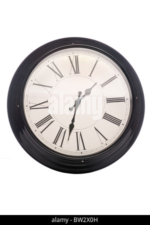 Vintage wall clock studio cutout Stock Photo