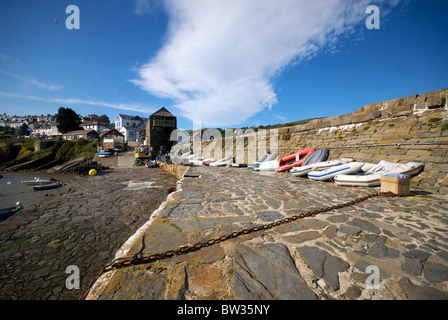 New Quay Cerdgn Wales UK Harbour Harbor Quay Sea Wall Stock Photo