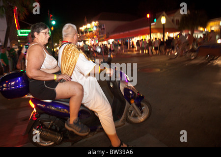 Costumed revelers during Fantasy Fest halloween parade in Key West, Florida. Stock Photo