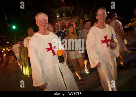 Costumed revelers during Fantasy Fest halloween parade in Key West, Florida. Stock Photo