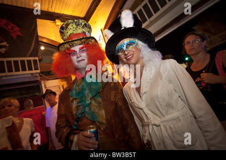 Costumed revelers during Fantasy Fest halloween parade in Key West, Florida. Stock Photo