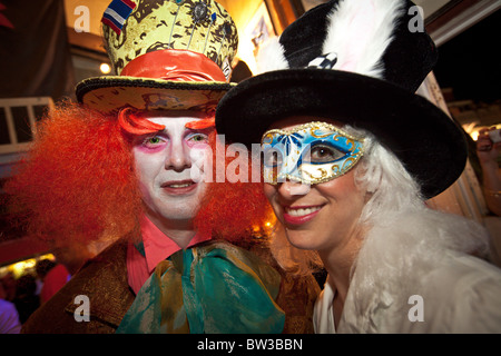 Costumed revelers during Fantasy Fest halloween parade in Key West, Florida. Stock Photo