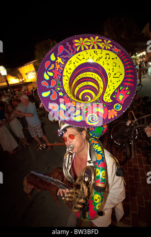 Costumed revelers during Fantasy Fest halloween parade in Key West, Florida. Stock Photo