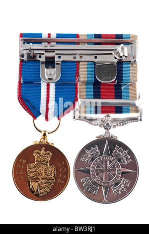 Queen's Golden Jubilee medal and OSM Operational Service Medal for Afghanistan Stock Photo