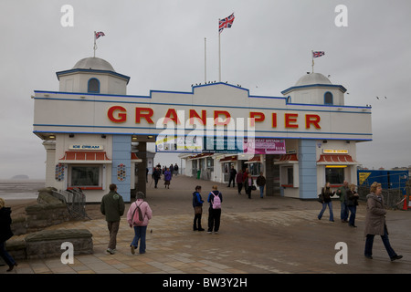 The newly reopened Grand Pier in Weston Super Mare, Somerset, England Stock Photo