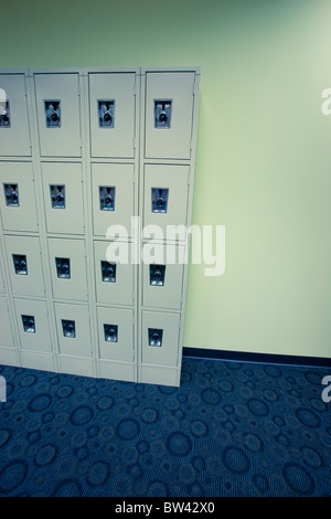 Small student lockers at a college Stock Photo