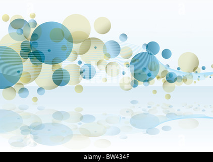 White subtle bubble background with reflection in surface Stock Photo