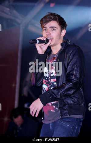 The Wanted perform at the Cheshire Oaks Christmas Lights Switch On 12.11.10. Stock Photo