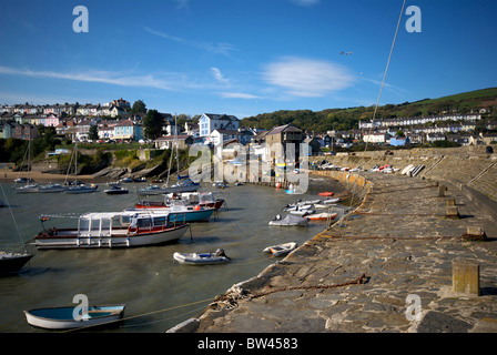 New Quay Cerdgn Wales UK Harbour Harbor Quay Sea Wall Stock Photo