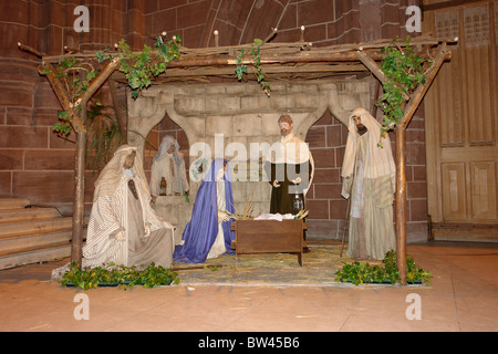 The Nativity (Crib), The Liverpool Anglican Cathedral, Liverpool, Merseyside, Northwest England, United Kingdom Stock Photo