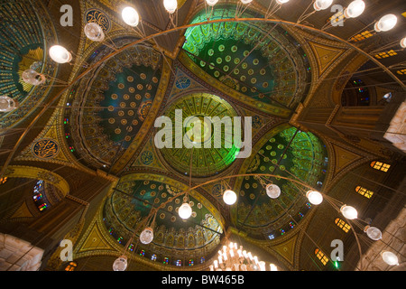 Aegypten, Kairo, Mohammed Ali Moschee (Alabastermoschee) in der Zitadelle, Interior of the domes Stock Photo
