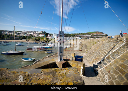 New Quay Cerdgn Wales UK Harbour Harbor Quay Sea Wall Stock Photo