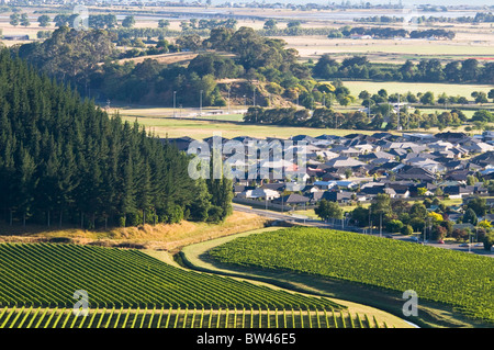 Houses,Mission Estate Winery, Napier, Bay ,Views from Sugar Loaf Hill, Tironui Drive,Taradale,Napier,New Zealand Stock Photo