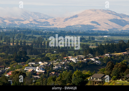 Houses,Mission Estate Winery, Napier, Bay ,Views from Sugar Loaf Hill, Tironui Drive,Taradale,Napier,New Zealand Stock Photo