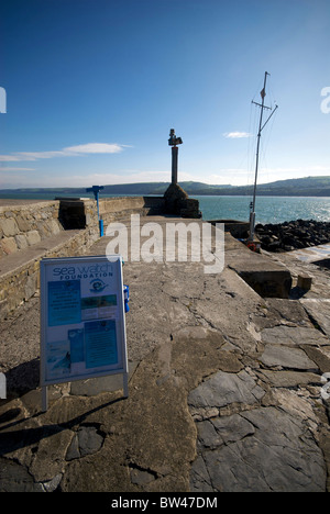 New Quay Cerdgn Wales UK Harbour Harbor Quay Sea Wall Stock Photo