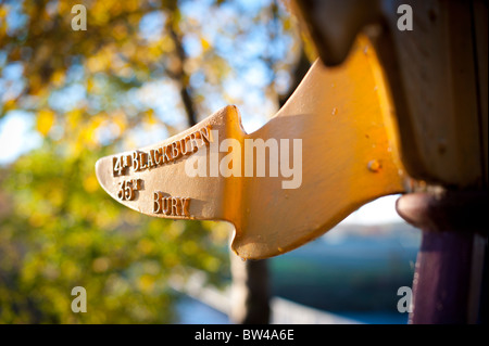 Direction Sign in Preston's Avenham Park Stock Photo