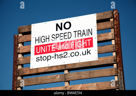No HS2 High Speed Train Line Protest Sign Stock Photo