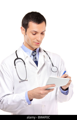 A view of a young medical doctor writing down Stock Photo