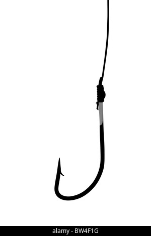A silhouette of a fishing hook Stock Photo
