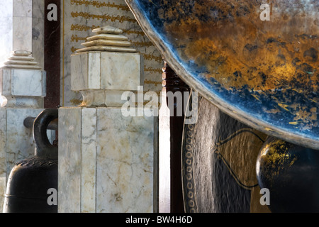 temple bell with two gongs in shrine Stock Photo