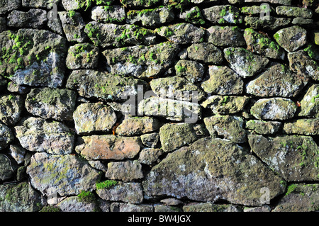 Close up of old natural stone wall Stock Photo