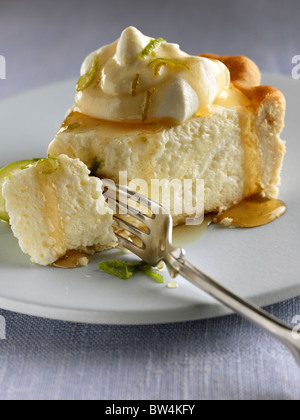 Individual slice of lime chiffon pie Stock Photo