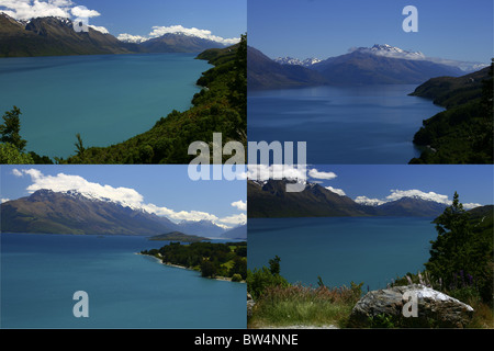 Views of Lake Wakatipu from near Queenstown - South Island New Zealand Stock Photo