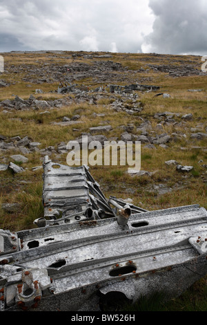 Wellington Bomber Crash Site, Black Mountain, Brecon Beacons, Wales, UK Stock Photo