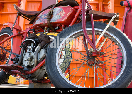 Wall of death vintage motorcycle stunt show at flywheel festival ...