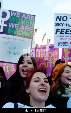 Students and lecturers demonstrate against proposed increase in tuition fees. November 10th 2010 Stock Photo