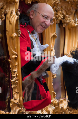 Michael Bear, Lord Mayor of London at is inauguration during the 2010 show. Stock Photo