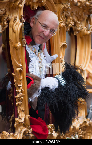 Michael Bear, Lord Mayor of London at is inauguration during the 2010 show. Stock Photo