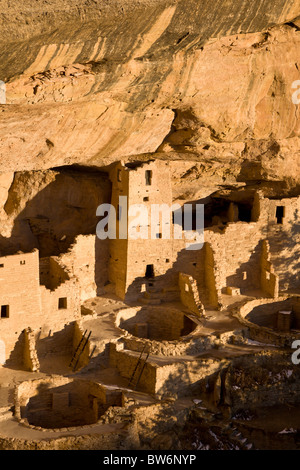 Cliff Palace cave dwellings during winter in Mesa Verde National Park, Colorado, USA. Stock Photo