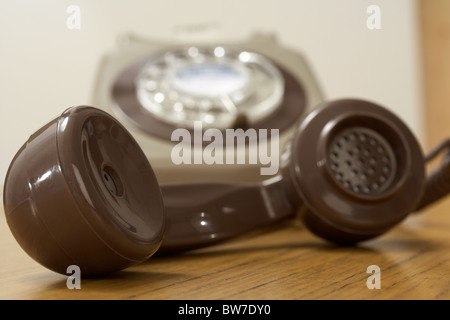 old retro gpo 746 british telecom rotary dial phone Stock Photo