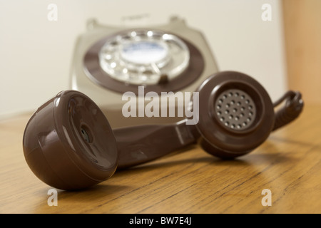 old retro gpo 746 british telecom rotary dial phone Stock Photo