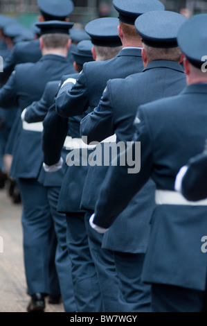 RAF personnel marching at the Lord Mayor's show in London, UK. 2010 Stock Photo