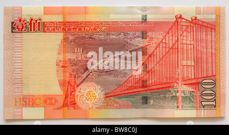 Hong Kong Hundred 100 Dollar Banknote. Stock Photo