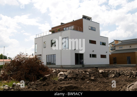 swedish modern home house homes houses grand designs white modernism modernist contemporary minimal minimalism minimalist sweden Stock Photo