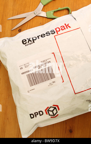 DPD parcel parcels expresspak Nextday delivery service owned by La Poste Geopost Stock Photo