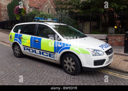 police car parked in a street, UK Stock Photo