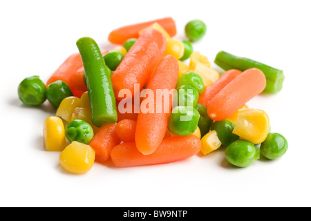 the mixed vegetables on white background Stock Photo